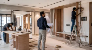 Project manager supervising turnkey interior execution in Ahmedabad
