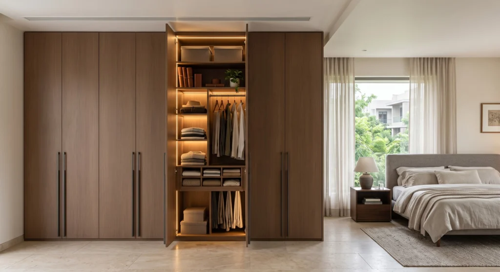 Wardrobe cost Ahmedabad, custom bedroom storage