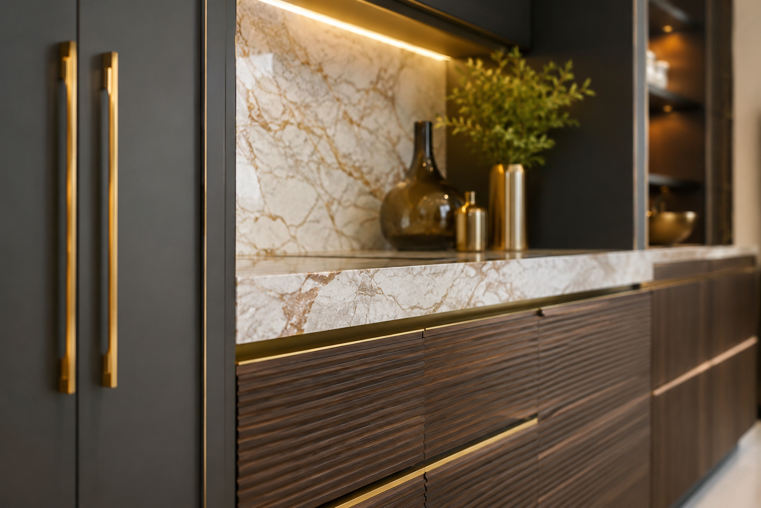 Interior materials and finishes for a 2 BHK home