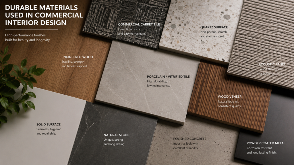 durable materials used in commercial interior design