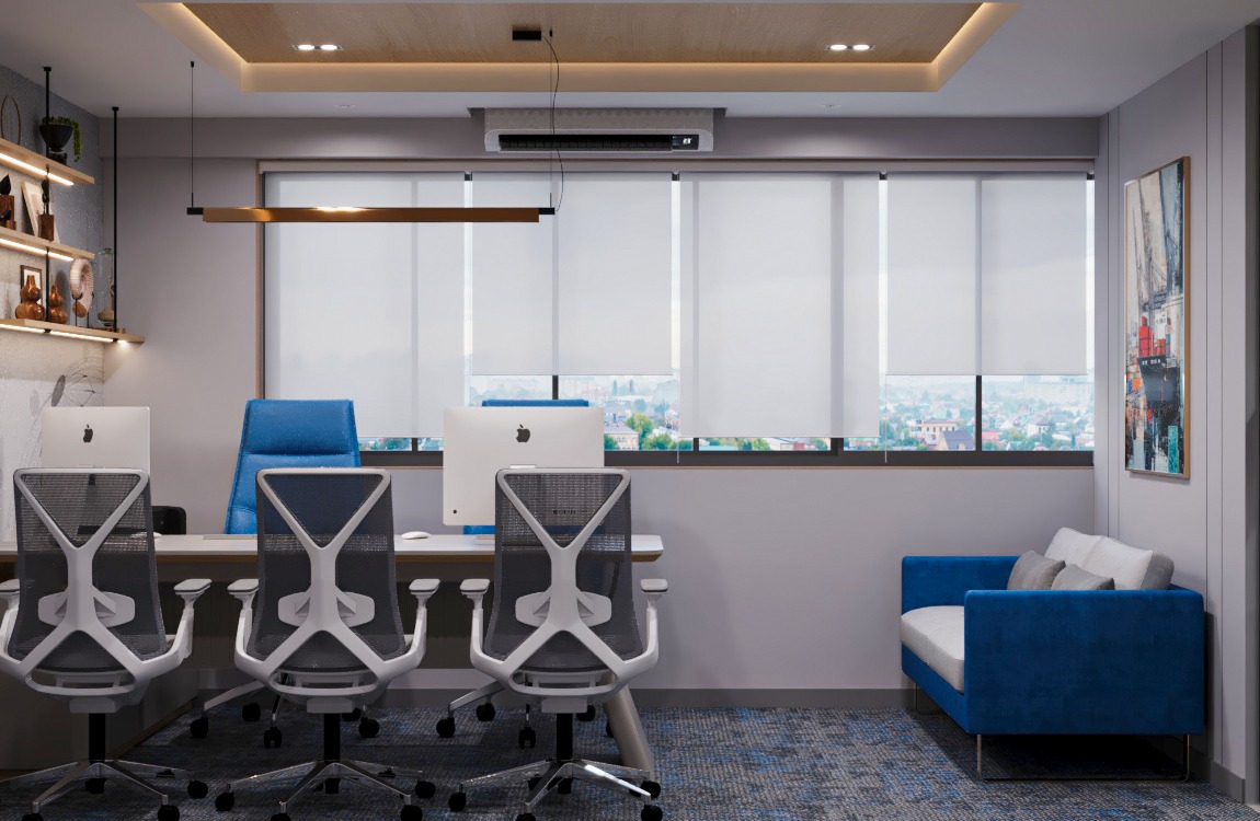 Compact corporate workspace designed by Saara Spaces in Ahmedabad