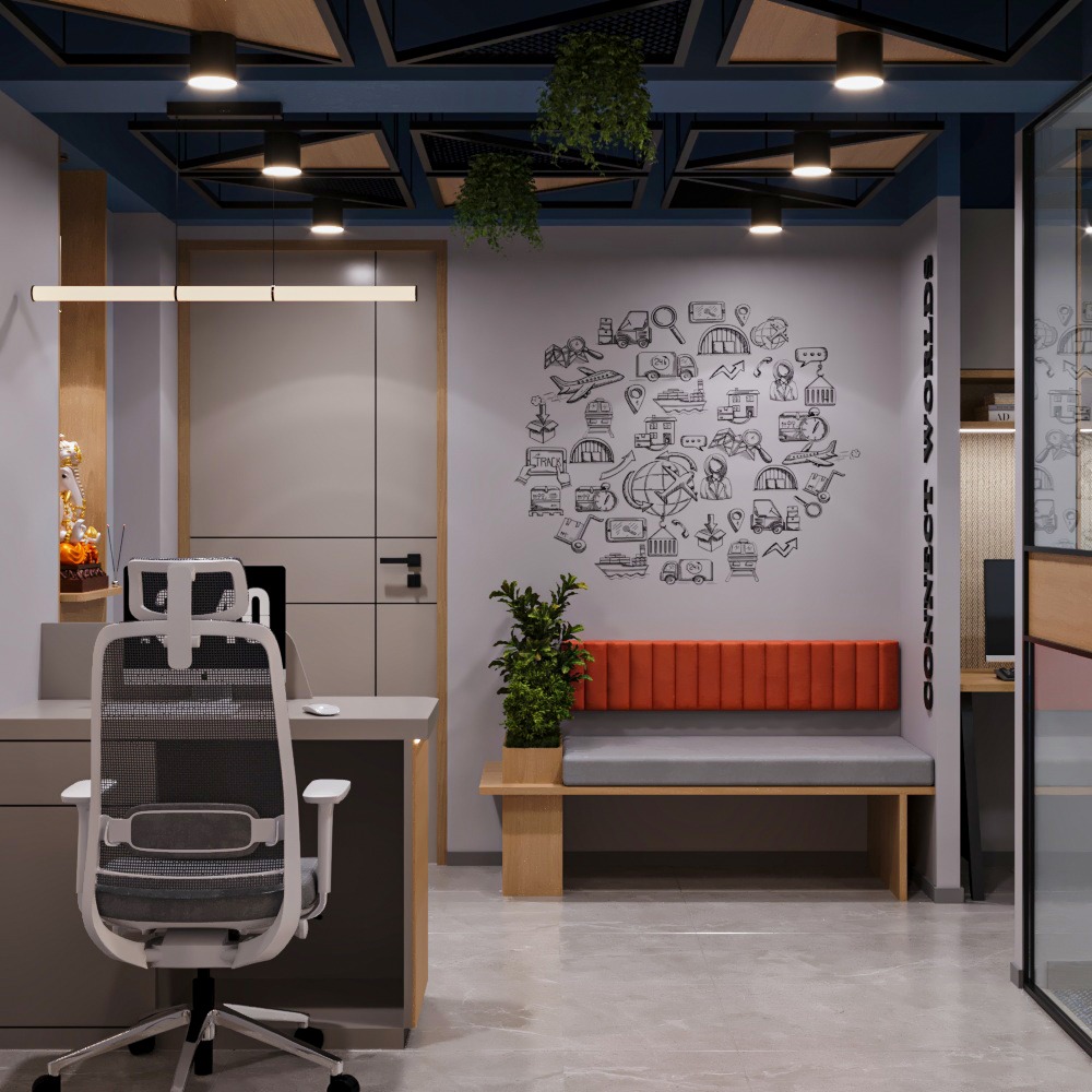 Shivam Logistics reception area in Jagatpur Ahmedabad